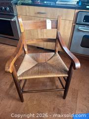 MaxSold Auction: Brown Wood and Woven Accent Chair - Baltimore (Maryland, USA) PARTNER MANAGED Estate Sale Online Auction - Ken Oak Road