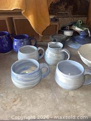 MaxSold Auction: Handmade Studio Pottery Set - Mugs, Pitcher & Covered Butter Dish - Baltimore (Maryland, USA) PARTNER MANAGED Estate Sale Online Auction - Ken Oak Road