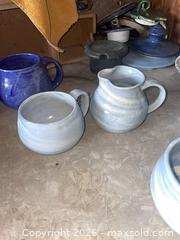 MaxSold Auction: Handmade Studio Pottery Set - Mugs, Pitcher & Covered Butter Dish - Baltimore (Maryland, USA) PARTNER MANAGED Estate Sale Online Auction - Ken Oak Road