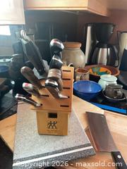 MaxSold Auction: Kitchen Lot: Wood cuttlery Block & Wood Cutting Board - Baltimore (Maryland, USA) PARTNER MANAGED Estate Sale Online Auction - Ken Oak Road