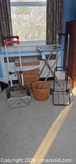 MaxSold Auction: Lot: Folding Luggage Carts, Wicker Hampers & Folding Rack - Baltimore (Maryland, USA) PARTNER MANAGED Estate Sale Online Auction - Ken Oak Road
