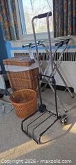 MaxSold Auction: Lot: Folding Luggage Carts, Wicker Hampers & Folding Rack - Baltimore (Maryland, USA) PARTNER MANAGED Estate Sale Online Auction - Ken Oak Road