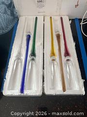 MaxSold Auction: Lot of 6 Blown Glass Pieces Over champagne flutes  - Baltimore (Maryland, USA) PARTNER MANAGED Estate Sale Online Auction - Ken Oak Road