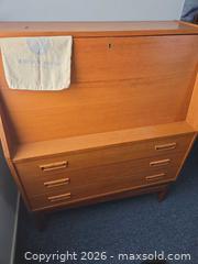 MaxSold Auction: Mid-Century Teak Secretary Desk / Bureau - Baltimore (Maryland, USA) PARTNER MANAGED Estate Sale Online Auction - Ken Oak Road