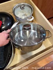 MaxSold Auction: Mixed Individual Pans with Multiple Lids (4–6 Pieces) - Baltimore (Maryland, USA) PARTNER MANAGED Estate Sale Online Auction - Ken Oak Road
