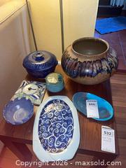 MaxSold Auction: Ozol Ceramic Pottery Set, 7 Pieces (Bowl, Platter, Jar, Planter) - Baltimore (Maryland, USA) PARTNER MANAGED Estate Sale Online Auction - Ken Oak Road