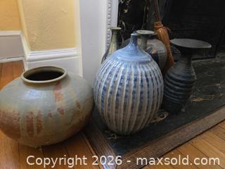 MaxSold Auction: Set of 6 Stoneware & Glazed Ceramic Vases and Urns - Baltimore (Maryland, USA) PARTNER MANAGED Estate Sale Online Auction - Ken Oak Road