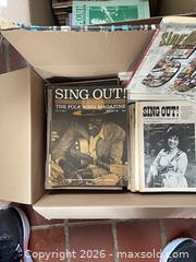 MaxSold Auction: Sing Out! Folk Music Magazines, Magazine Size, Vintage (3 Boxes) - Baltimore (Maryland, USA) PARTNER MANAGED Estate Sale Online Auction - Ken Oak Road