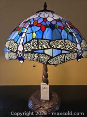 MaxSold Auction: Tiffany-Style Stained Glass Table Lamp with Bronze-Tone Base - Baltimore (Maryland, USA) PARTNER MANAGED Estate Sale Online Auction - Ken Oak Road