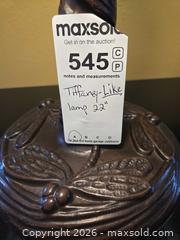 MaxSold Auction: Tiffany-Style Stained Glass Table Lamp with Bronze-Tone Base - Baltimore (Maryland, USA) PARTNER MANAGED Estate Sale Online Auction - Ken Oak Road