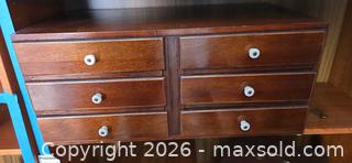 MaxSold Auction: Vintage Mid-Century Collectors Drawer Cabinet, Walnut Finish, and (2) Keepsake Boxes - Baltimore (Maryland, USA) PARTNER MANAGED Estate Sale Online Auction - Ken Oak Road