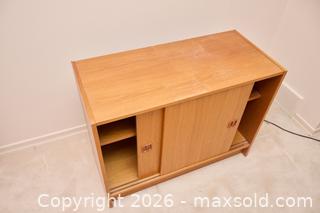 MaxSold Auction: Mid-Century Modern Teak Wood-Veneer Sideboard with Sliding Doors - London (Ontario, Canada) SELLER MANAGED Estate Sale Online Auction - Berkshire Court (CONDO)
