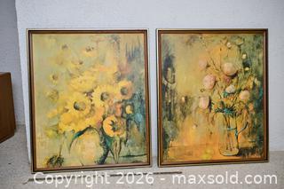 MaxSold Auction: Pair of Vintage Mid-Century Impressionist Floral Prints in Wood Frames - London (Ontario, Canada) SELLER MANAGED Estate Sale Online Auction - Berkshire Court (CONDO)