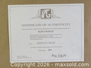MaxSold Auction: ALEX COLVILLE 'FRENCH CROSS' LIMITED EDITION SERIGRAPH PRINT NO. 280 - Toronto (Ontario, Canada) SELLER MANAGED Downsizing Online Auction - St Edmunds Drive