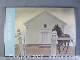 MaxSold Auction: ALEX COLVILLE HORSE AND CHURCH FRAMED POSTER/PRINT, 26.5 X 37.5 IN - Toronto (Ontario, Canada) SELLER MANAGED Downsizing Online Auction - St Edmunds Drive