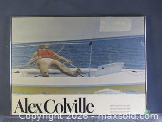 MaxSold Auction: ALEX COLVILLE NAUTICAL POSTER, 24 X 33 IN, CHROME FRAME (1970S)  - Toronto (Ontario, Canada) SELLER MANAGED Downsizing Online Auction - St Edmunds Drive