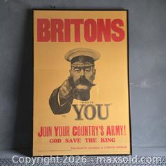MaxSold Auction: ALFRED LEETE FRAMED RECRUITMENT POSTER - Toronto (Ontario, Canada) SELLER MANAGED Downsizing Online Auction - St Edmunds Drive