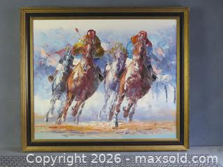 MaxSold Auction: ANTHONY VECCHIO HORSE RACING OIL ON CANVAS - Toronto (Ontario, Canada) SELLER MANAGED Downsizing Online Auction - St Edmunds Drive