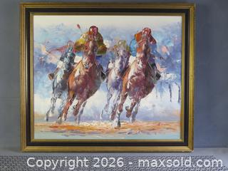 MaxSold Auction: ANTHONY VECCHIO HORSE RACING OIL ON CANVAS - Toronto (Ontario, Canada) SELLER MANAGED Downsizing Online Auction - St Edmunds Drive