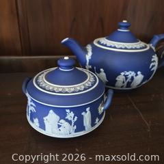 MaxSold Auction: Wedgwood Jasperware Tea and Serve Set, Cobalt & Sage - Toronto (Ontario, Canada) SELLER MANAGED Downsizing Online Auction - St Edmunds Drive