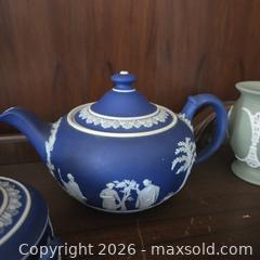 MaxSold Auction: Wedgwood Jasperware Tea and Serve Set, Cobalt & Sage - Toronto (Ontario, Canada) SELLER MANAGED Downsizing Online Auction - St Edmunds Drive