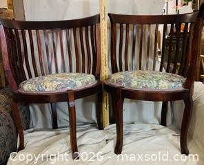 MaxSold Auction: Two Solid Wood Antique Bustle Chairs (D123 XL) - Grand Valley (Ontario, Canada) SELLER MANAGED Estate Sale Online Auction - Mill Street