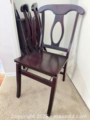 MaxSold Auction: Four Lovely Wood Folding Chairs  - Los Angeles (California, USA) PARTNER MANAGED Estate Sale Online Auction - Shoup Avenue (CONDO)