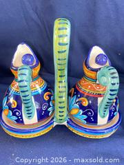MaxSold Auction: Hand-painted Italian Majolica Ceramic Cruet Set - Los Angeles (California, USA) PARTNER MANAGED Estate Sale Online Auction - Shoup Avenue (CONDO)