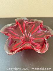 MaxSold Auction: Red Murano Art Glass Bowl - Los Angeles (California, USA) PARTNER MANAGED Estate Sale Online Auction - Shoup Avenue (CONDO)