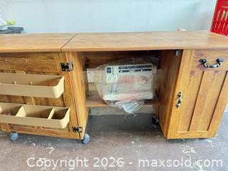 MaxSold Auction: Rolling Sewing and Crafts Table with Singer Sewing Machine - Los Angeles (California, USA) PARTNER MANAGED Estate Sale Online Auction - Shoup Avenue (CONDO)