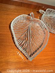 MaxSold Auction: Two Mikasa Crystal Leaf Plates  - Los Angeles (California, USA) PARTNER MANAGED Estate Sale Online Auction - Shoup Avenue (CONDO)