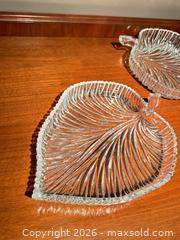 MaxSold Auction: Two Mikasa Crystal Leaf Plates  - Los Angeles (California, USA) PARTNER MANAGED Estate Sale Online Auction - Shoup Avenue (CONDO)
