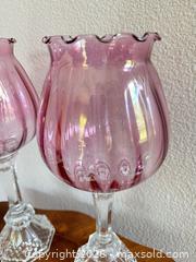 MaxSold Auction: Two Pink Candleholders or Vases - Los Angeles (California, USA) PARTNER MANAGED Estate Sale Online Auction - Shoup Avenue (CONDO)