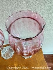 MaxSold Auction: Two Pink Candleholders or Vases - Los Angeles (California, USA) PARTNER MANAGED Estate Sale Online Auction - Shoup Avenue (CONDO)