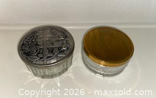 MaxSold Auction: Vintage Glass Vanity Powder Jars - Los Angeles (California, USA) PARTNER MANAGED Estate Sale Online Auction - Shoup Avenue (CONDO)