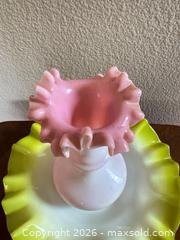 MaxSold Auction: Vintage Milk Glass Glass Bowl Vase  - Los Angeles (California, USA) PARTNER MANAGED Estate Sale Online Auction - Shoup Avenue (CONDO)