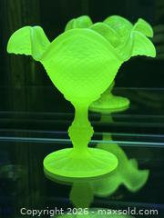 MaxSold Auction: Antique 1895 Ivima Portugal Ruffle Rim Uranium Glass Comport  - Ottawa (Ontario, Canada) SELLER MANAGED Downsizing Online Auction - Prince Albert Street