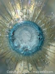 MaxSold Auction: Antique Ice Blue Pastel Northwoods Carnival Glass GOOD LUCK Base  - Ottawa (Ontario, Canada) SELLER MANAGED Downsizing Online Auction - Prince Albert Street