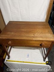 MaxSold Auction: Danish Teak Sewing Cart Table With Storage Drawer and Castor Wheels  - Ottawa (Ontario, Canada) SELLER MANAGED Downsizing Online Auction - Prince Albert Street