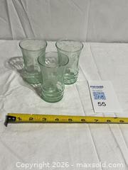 MaxSold Auction: Lot of 3 Uranium Glass Drinking Glasses Grape Pattern  - Ottawa (Ontario, Canada) SELLER MANAGED Downsizing Online Auction - Prince Albert Street