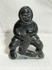 MaxSold Auction: Vintage 1980's Inuit Soapstone Carving Seal Hunter Signed Syllabics  - Ottawa (Ontario, Canada) SELLER MANAGED Downsizing Online Auction - Prince Albert Street