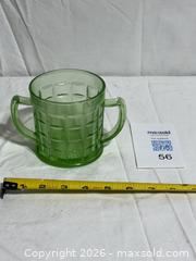 MaxSold Auction: Vintage Hazel Atlas Uranium Glass Colonial Block Pattern 1930's  - Ottawa (Ontario, Canada) SELLER MANAGED Downsizing Online Auction - Prince Albert Street