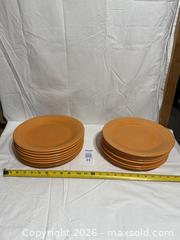 MaxSold Auction: Vintage Homer Laughlin China Co. Fiesta Dinner Plates Tangerine Orange X 16  - Ottawa (Ontario, Canada) SELLER MANAGED Downsizing Online Auction - Prince Albert Street