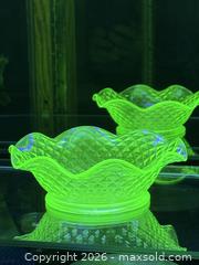 MaxSold Auction: Vintage Uranium Vaseline Depression Green Glass Bowl  - Ottawa (Ontario, Canada) SELLER MANAGED Downsizing Online Auction - Prince Albert Street