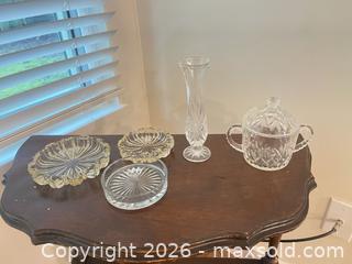MaxSold Auction: Clear Cut Glass Lot: Vase, Covered Sugar Bowl & Small Dishes - Surrey (British Columbia, Canada) SELLER MANAGED Estate Sale Online Auction - 72 Avenue