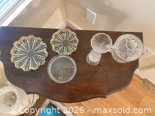 MaxSold Auction: Clear Cut Glass Lot: Vase, Covered Sugar Bowl & Small Dishes - Surrey (British Columbia, Canada) SELLER MANAGED Estate Sale Online Auction - 72 Avenue