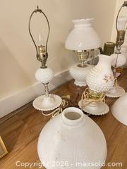 MaxSold Auction: Fenton Milk Glass Hobnail Table Lamps with Shades - Surrey (British Columbia, Canada) SELLER MANAGED Estate Sale Online Auction - 72 Avenue