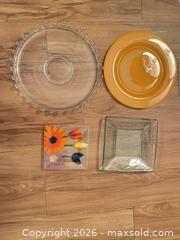 MaxSold Auction: Glass Serveware Lot: Cake Stand, Charger, Fused Floral Plate, Bowl - Surrey (British Columbia, Canada) SELLER MANAGED Estate Sale Online Auction - 72 Avenue