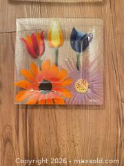 MaxSold Auction: Glass Serveware Lot: Cake Stand, Charger, Fused Floral Plate, Bowl - Surrey (British Columbia, Canada) SELLER MANAGED Estate Sale Online Auction - 72 Avenue