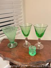MaxSold Auction: Green glassware /Uranium glass  - Surrey (British Columbia, Canada) SELLER MANAGED Estate Sale Online Auction - 72 Avenue